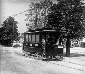 Graz, Lendplatz, „Erste Elektrische“ (Linie 3), 24. Juni 1899